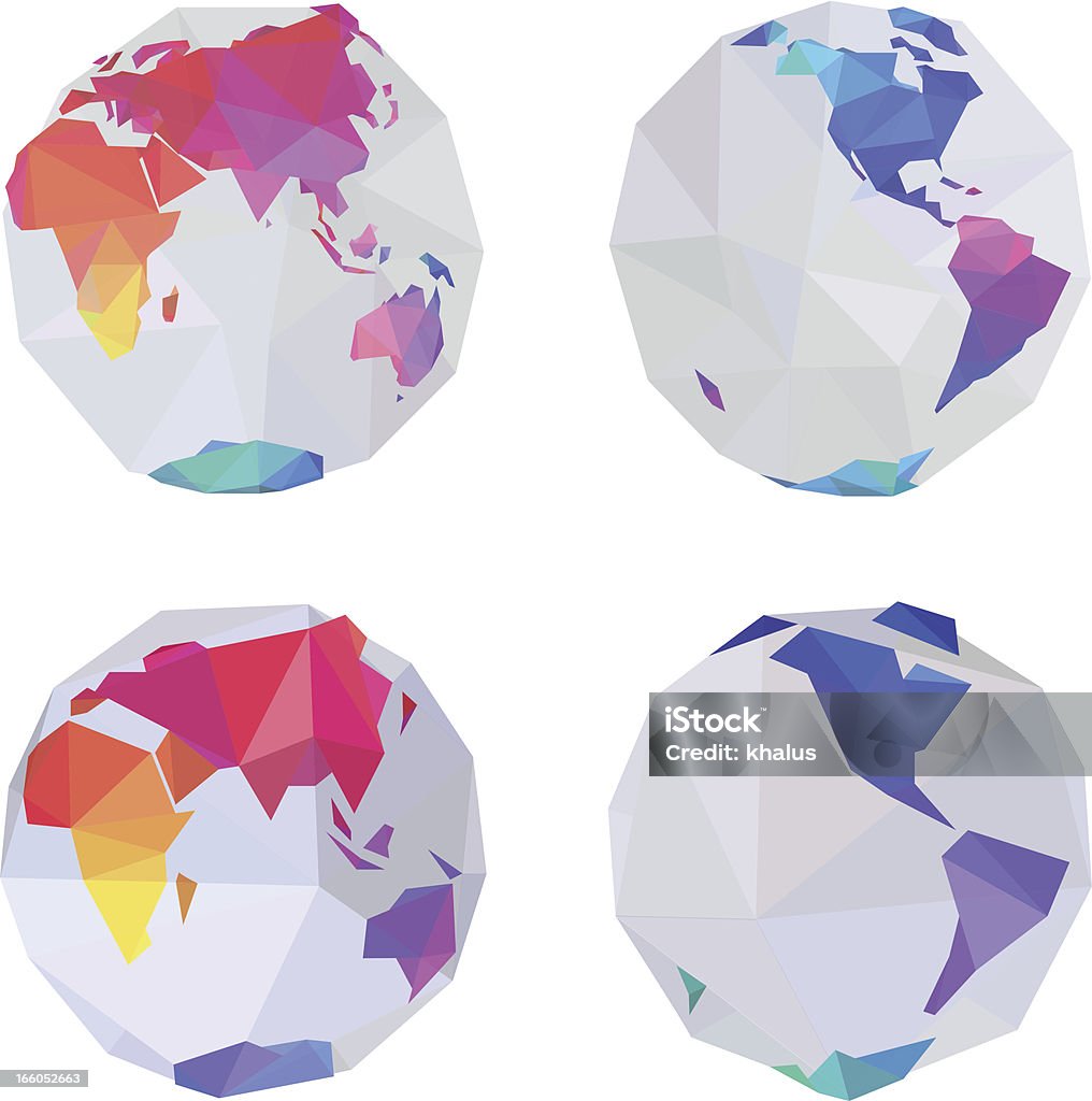 ﻿World globe Vector stylized colorful illustration of world map. Illustration with transparency in AI EPS 10. Australia stock vector