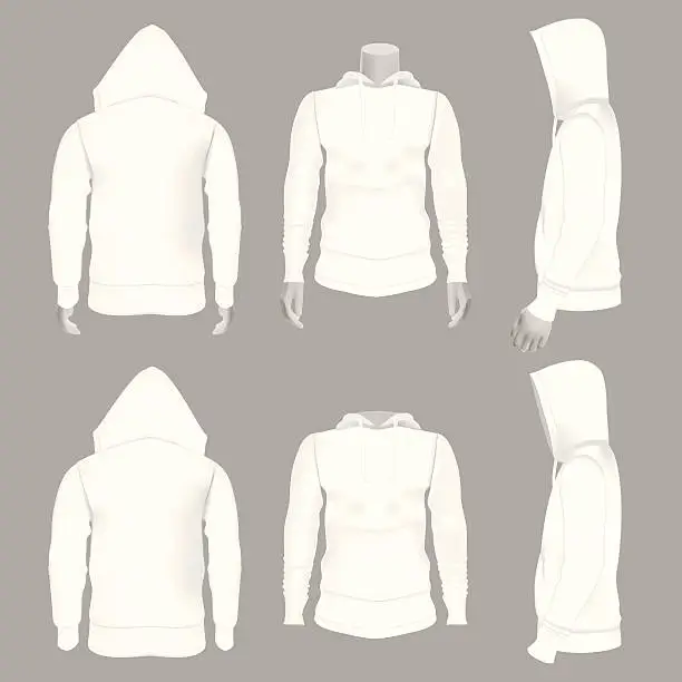 Vector illustration of Blank White Hoodie Perfect for mock ups