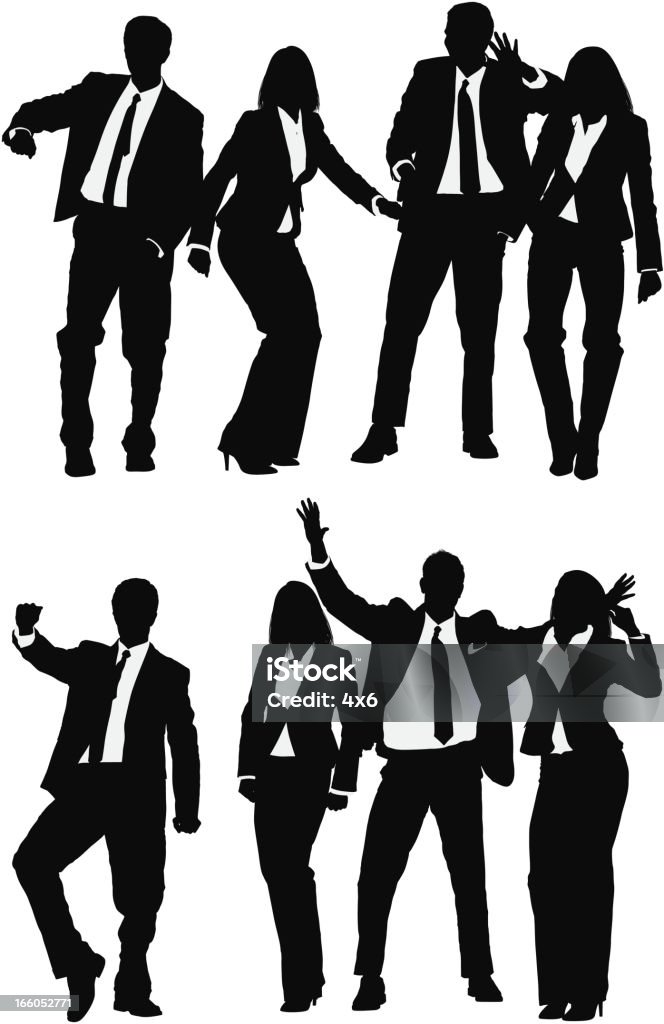 Silhouette of business people dancing Silhouette of business people dancinghttp://www.twodozendesign.info/i/1.png Business Person stock vector