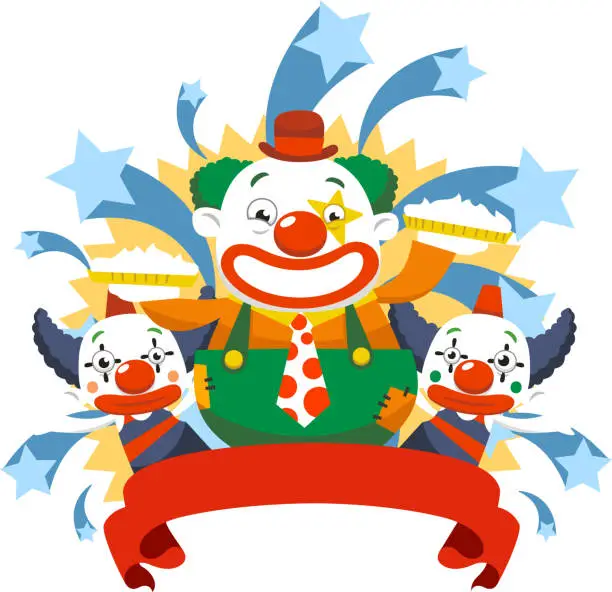 Vector illustration of Clown stars