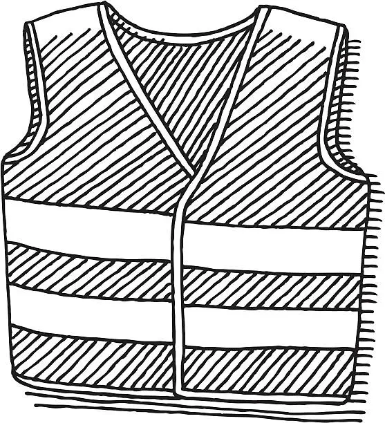 Vector illustration of Safety Vest Drawing