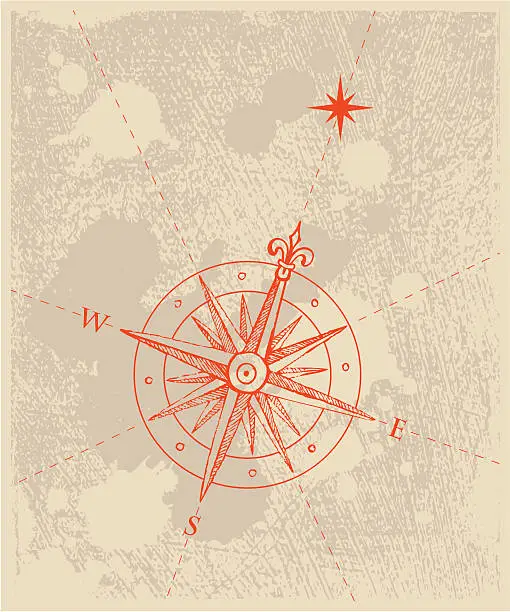 Vector illustration of compass