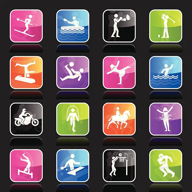 Vector illustration of Ubergloss Icons - Sports