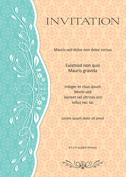 illustrazioni stock, clip art, cartoni animati e icone di tendenza di invito sfondo floreale - wedding invitation invitation formalwear flower