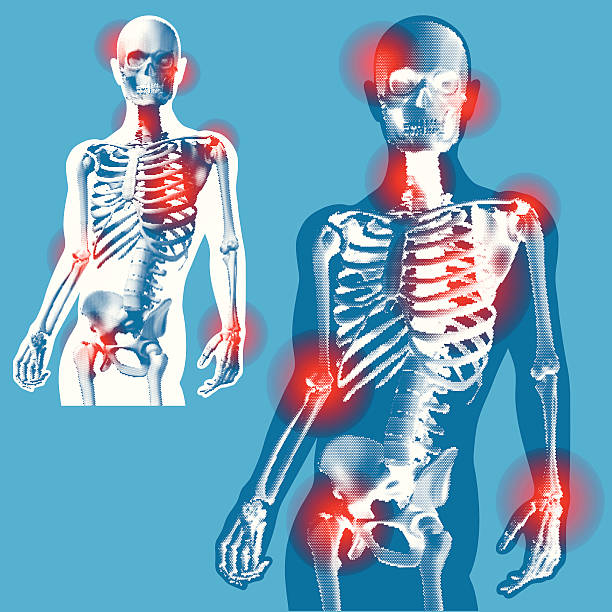 フロントのスタイルのポーズ-図案化された x 線の眺め - pain rib cage x ray image chest点のイラスト素材／クリップアート素材／マンガ素材／アイコン素材