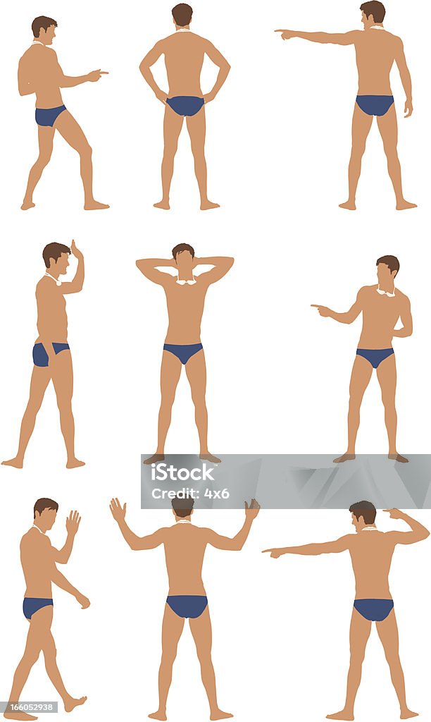 Plusieurs images de natation - clipart vectoriel de Hommes libre de droits