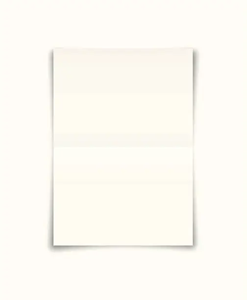 Vector illustration of An A4 sheet of white paper that has been folded in half