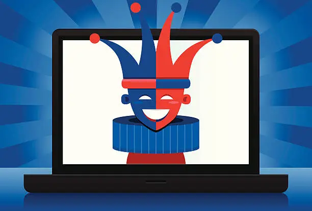 Vector illustration of Jester laptop