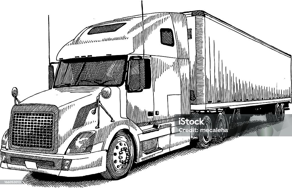 Ilustración de Camión De y más Vectores Libres de Derechos de Blanco y  negro - Blanco y negro, Ilustración, Transporte de carga - iStock