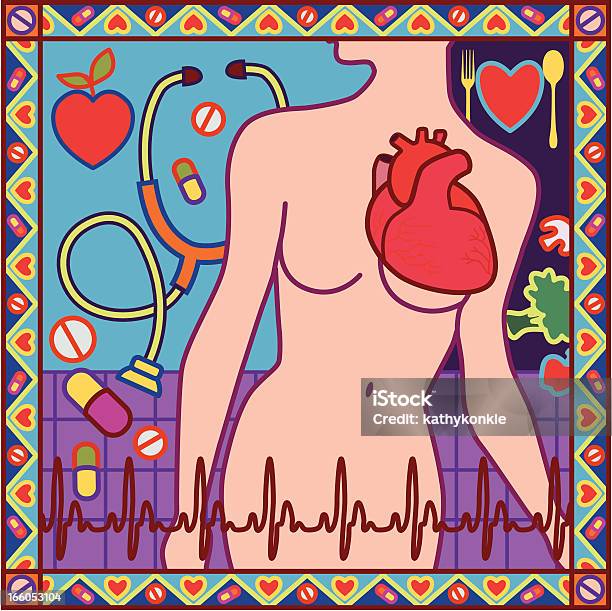 여성용 심장 건강 인체에 대한 스톡 벡터 아트 및 기타 이미지 - 인체, 추상적인, 여자