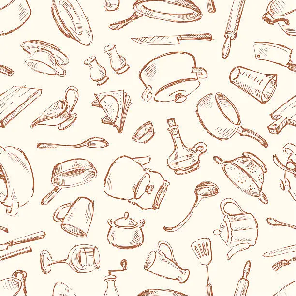 Vector illustration of kitchen utensils