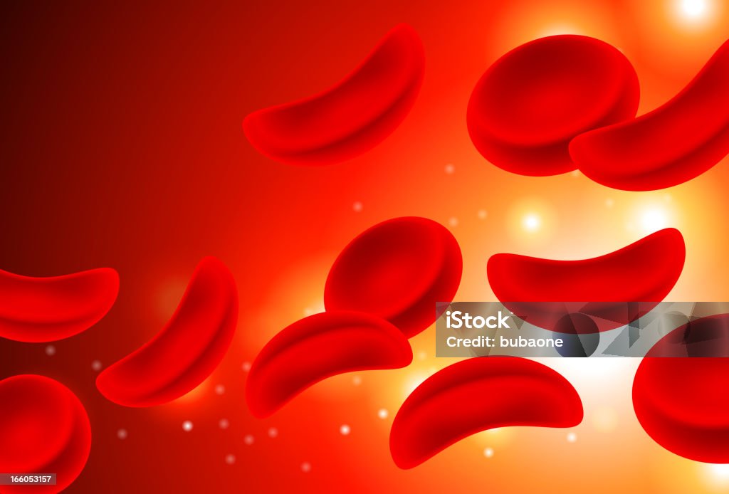 Anemia sierpowata czerwonych krwinek we krwi - Grafika wektorowa royalty-free (Anemia sierpowata)