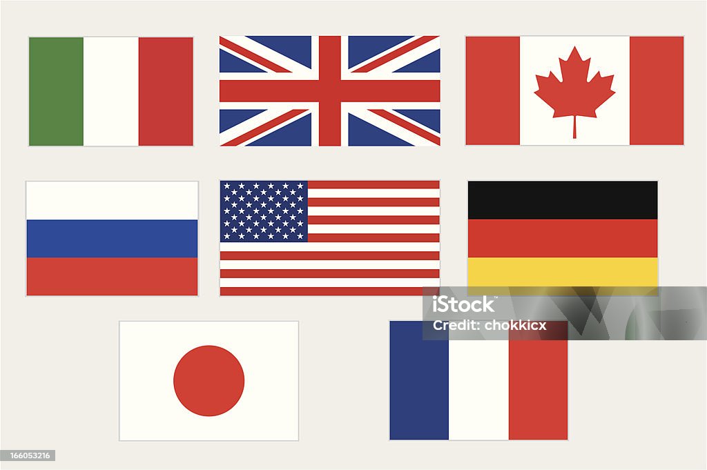 G8 Flagi krajów - Grafika wektorowa royalty-free (Bez ludzi)