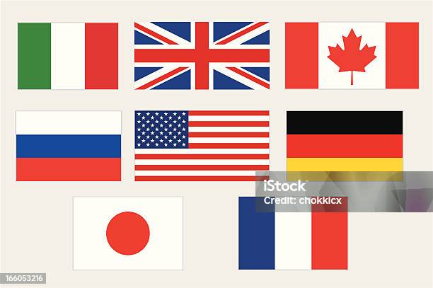 G8 Flagi Krajów - Stockowe grafiki wektorowe i więcej obrazów Bez ludzi - Bez ludzi, Element projektu, Finanse