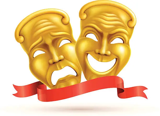 Vector illustration of Theatrical masks