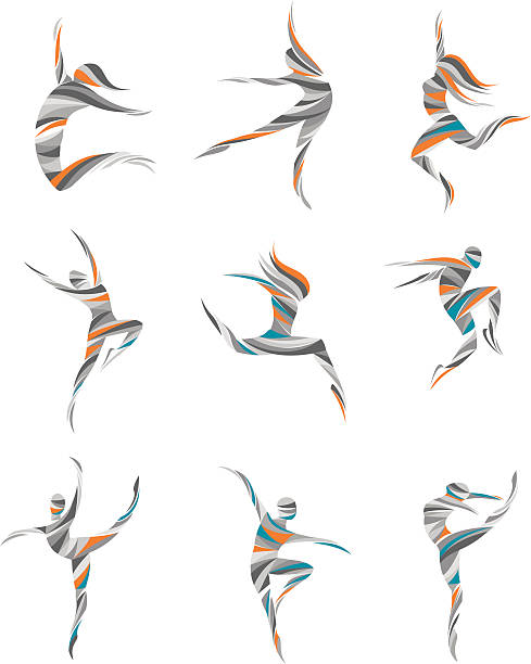 dancers creative dancers illustration.eps8,ai8,jpg format are available. transparent effect used in reflection. dancing illustrations stock illustrations