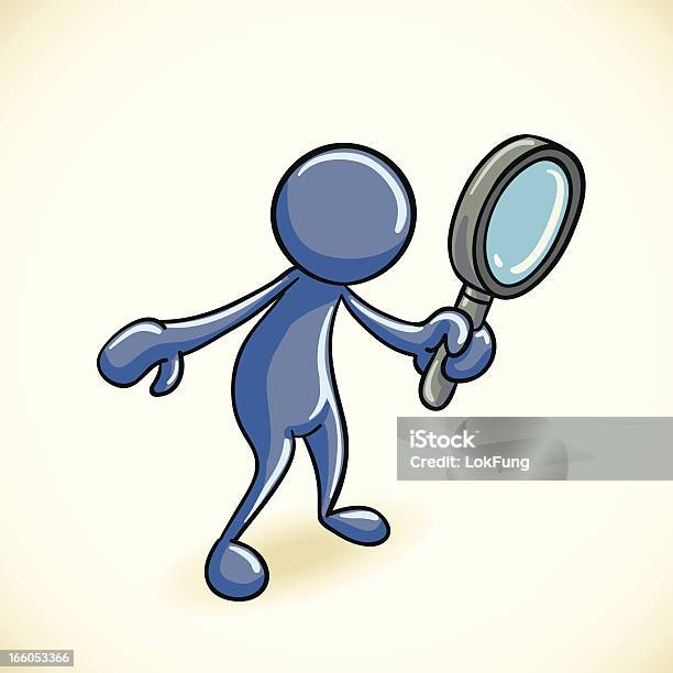 Man Searches Something Stock Illustration - Download Image Now - Adult, Adults Only, Blue