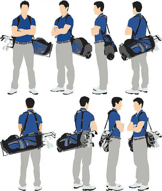 Vector illustration of Golf player with arms crossed