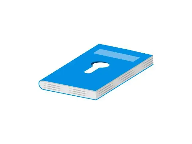 Vector illustration of Book with key hole inside