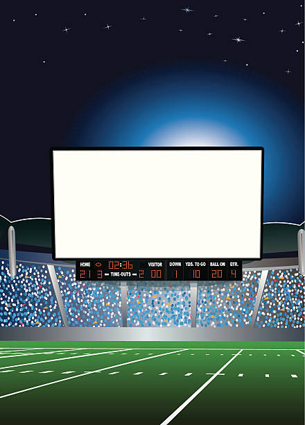 jumbotron-large scale screen 풋볼 경기장 - sports background backgrounds visual screen large scale screen stock illustrations