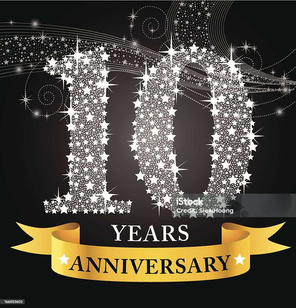 10° aniversario - arte vectorial de 10-11 años libre de derechos