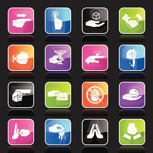 Vector illustration of Ubergloss Icons - Hands