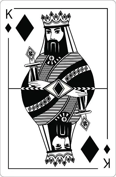 Vector illustration of King of diamonds.