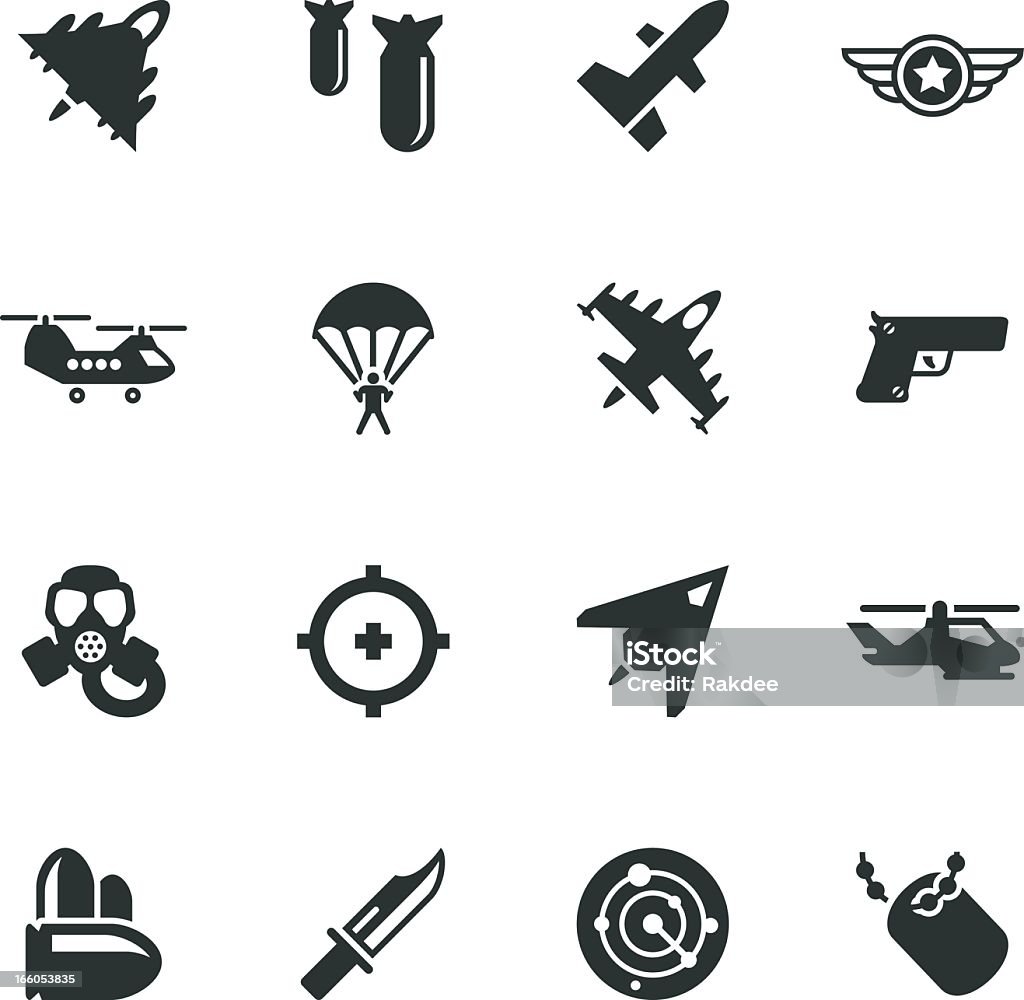 Força Aérea silhueta de ícones - Royalty-free Símbolo de ícone arte vetorial