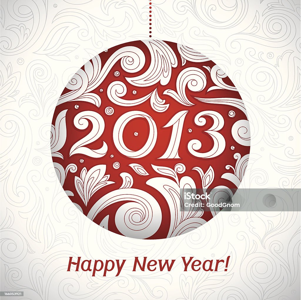 Tarjeta de año nuevo - arte vectorial de 2013 libre de derechos