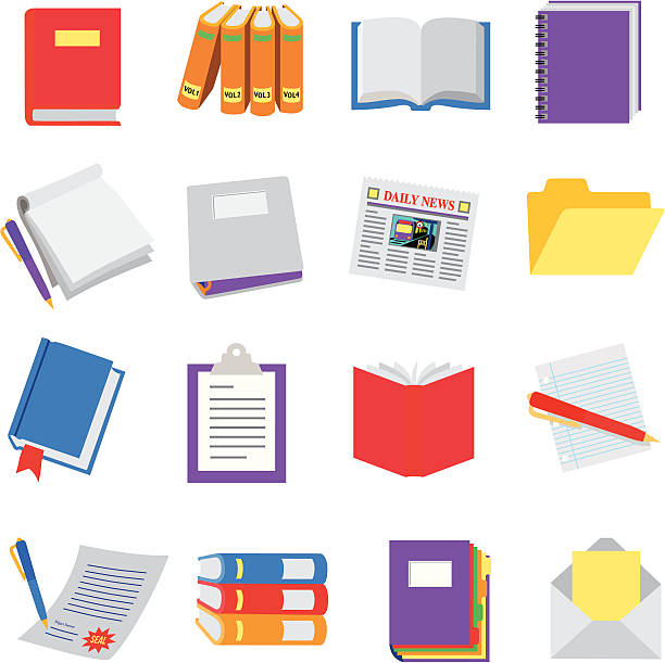 illustrations, cliparts, dessins animés et icônes de livres et documents - file ring binder document paperwork