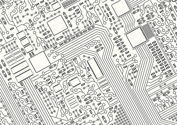 печатная плата - circuit board stock illustrations