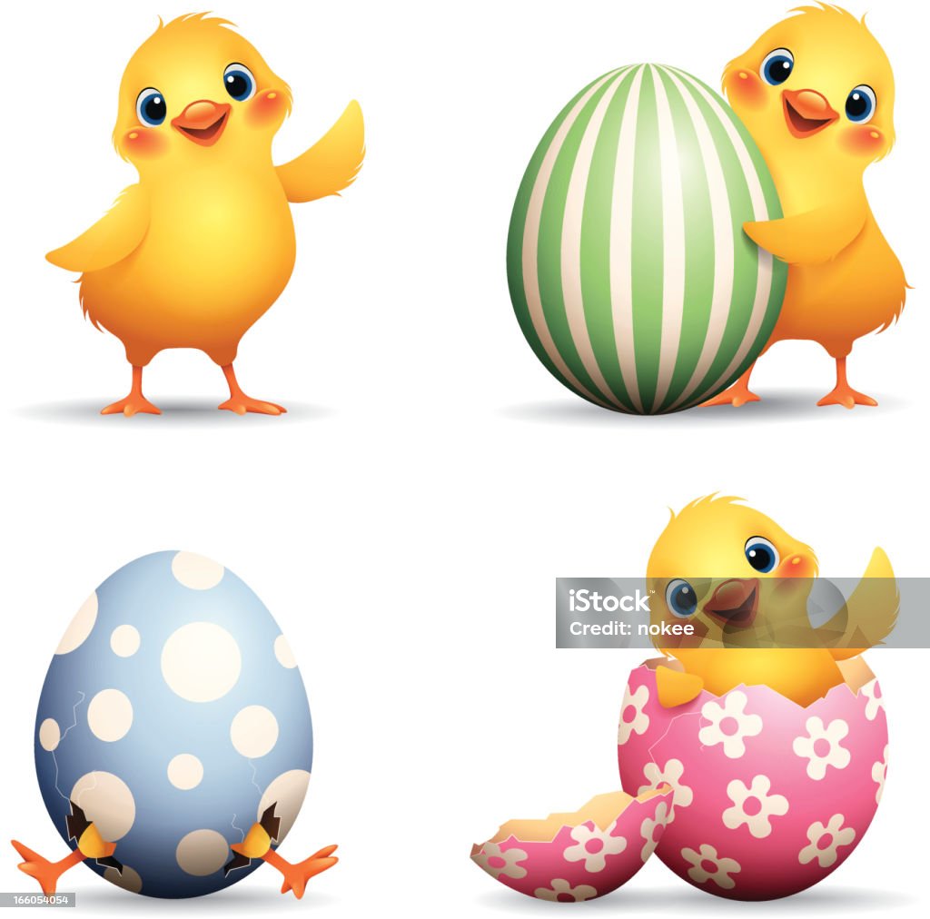 Chick conjunto de pascua - arte vectorial de Pascua libre de derechos