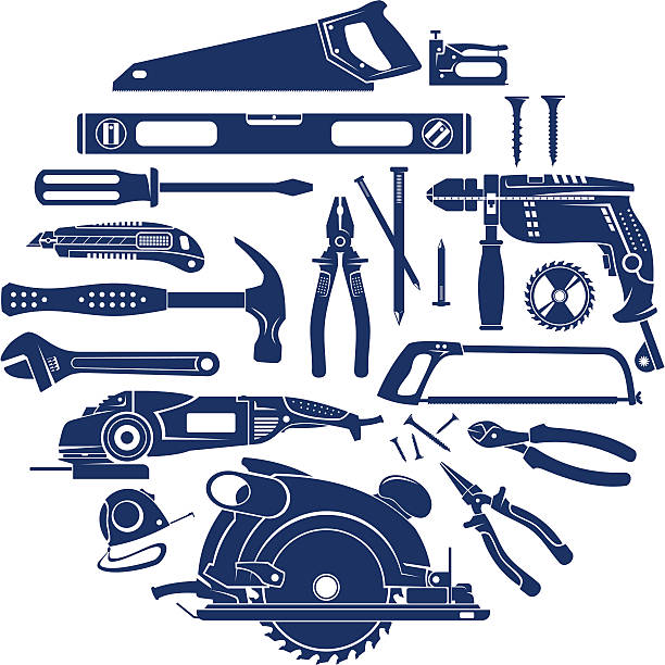 narzędzia robocze - adjustable wrench illustrations stock illustrations