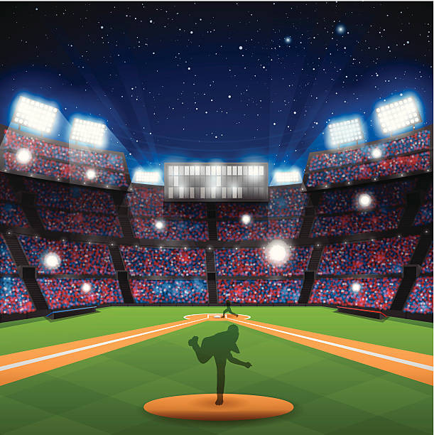 baseball stadium - home run stock illustrations