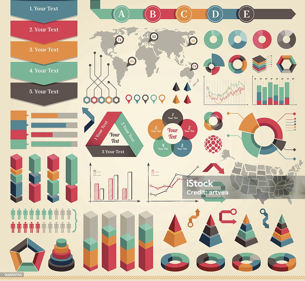 Elementos de Infográficos - Vetor de Seta Dupla royalty-free