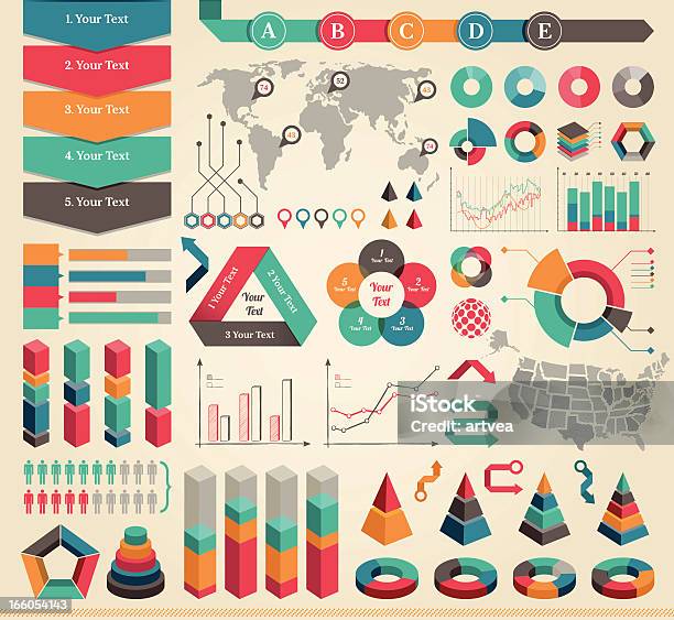 Vetores de Elementos De Infográficos e mais imagens de Seta Dupla - Seta Dupla, Vector, Abstrato