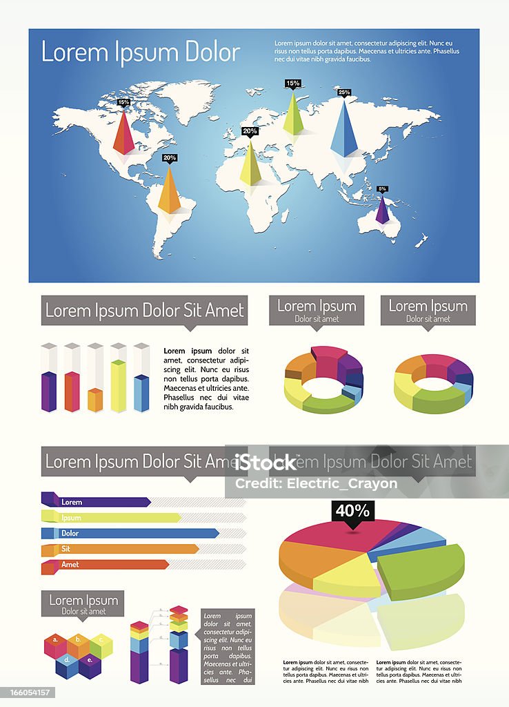 Isométrique infographie Design - clipart vectoriel de Planisphère libre de droits