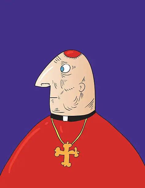 Vector illustration of old bishop