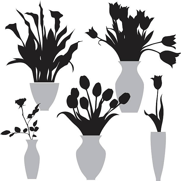 цветы в vase - single flower chrysanthemum design plant stock illustrations