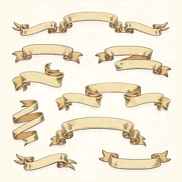 Vector illustration of Vintage Scrolls