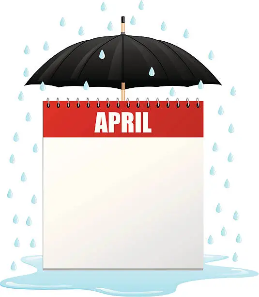 Vector illustration of April Showers Calendar