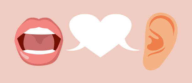 istock Sweet Sexy Talk from a Mouth to an Ear vector Cartoon Illustration 1660543568