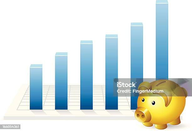 Świnka Skarbonka Z Wykres Wzrostu - Stockowe grafiki wektorowe i więcej obrazów Analizować - Analizować, Aspiracje, Biznes