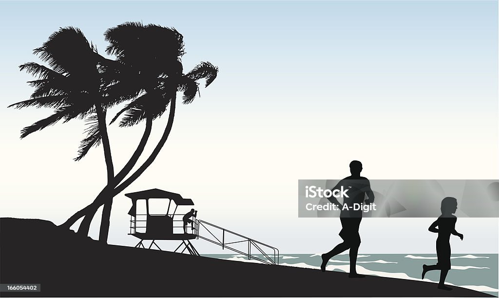 Wind blown A-Digit Palm Tree stock vector