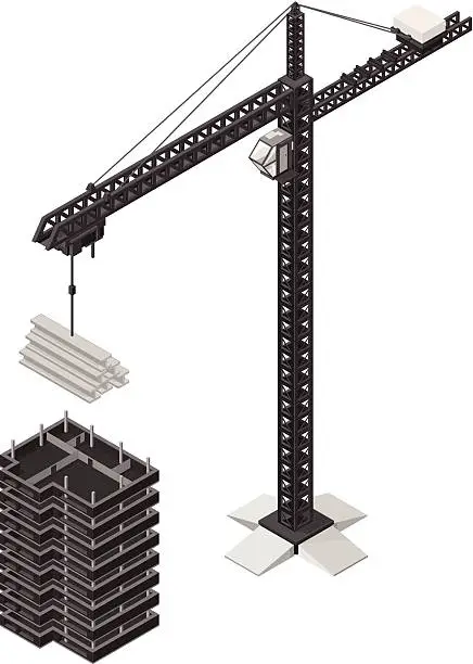 Vector illustration of Office building Under Construction