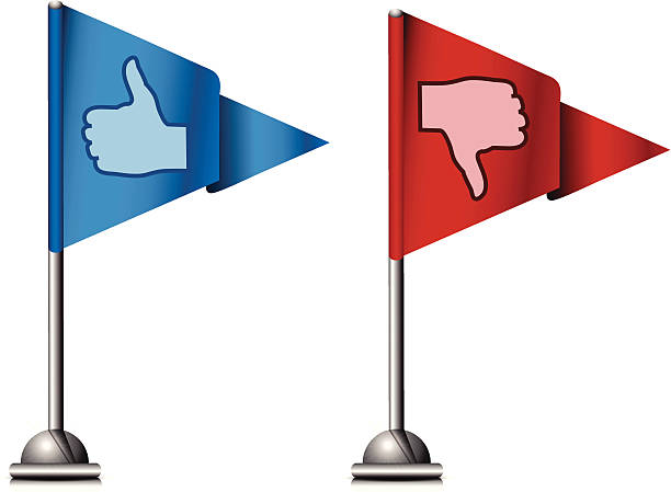 ilustrações, clipart, desenhos animados e ícones de bandeira icons/os polegares para cima e para baixo - social networking moving down thumbs up disgust