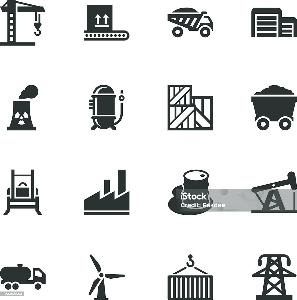 Factory and Industry Silhouette Icons Factory and Industry Vector File Silhouette Icons. Coal stock vector