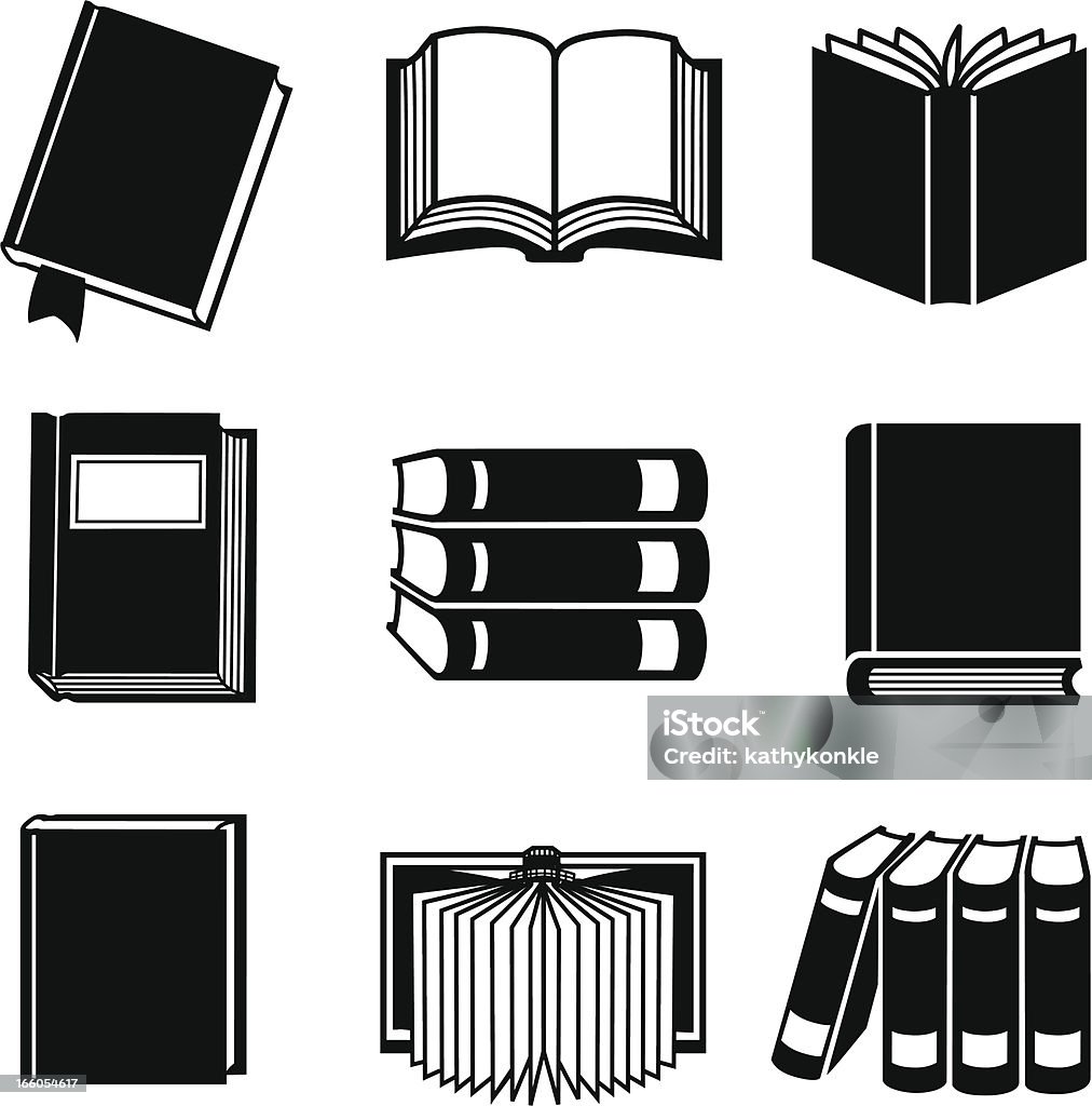 book icons Vector icons of various books. Book stock vector