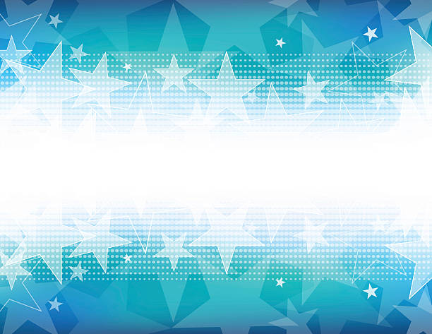 Star shape background with white out on the center horizon Vector of star glowing lights abstract theme with blue color background. focus on background stock illustrations
