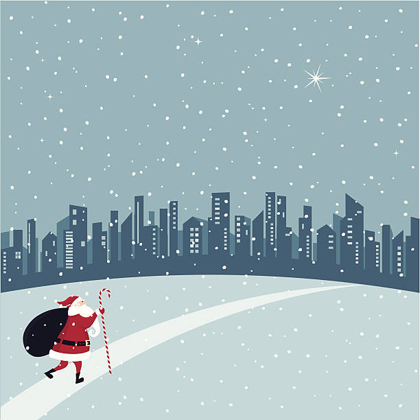 Santa Claus est à la ville - Illustration vectorielle